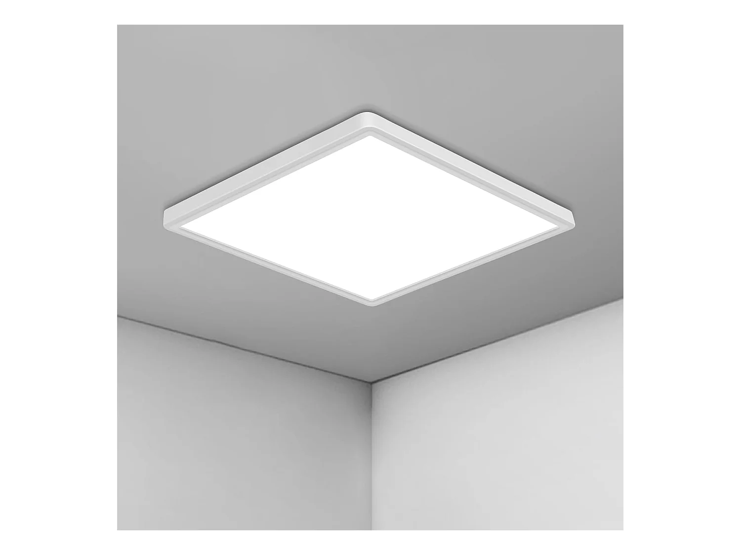 Plafonnier LED 36W, Lampe Plafond Carré Ultra-Mince 30CM IP44, Plafonnier Moderne 3240LM 6500K Blanche Froide pour Salle de Bain Salon Chambre Cuisine Balcon