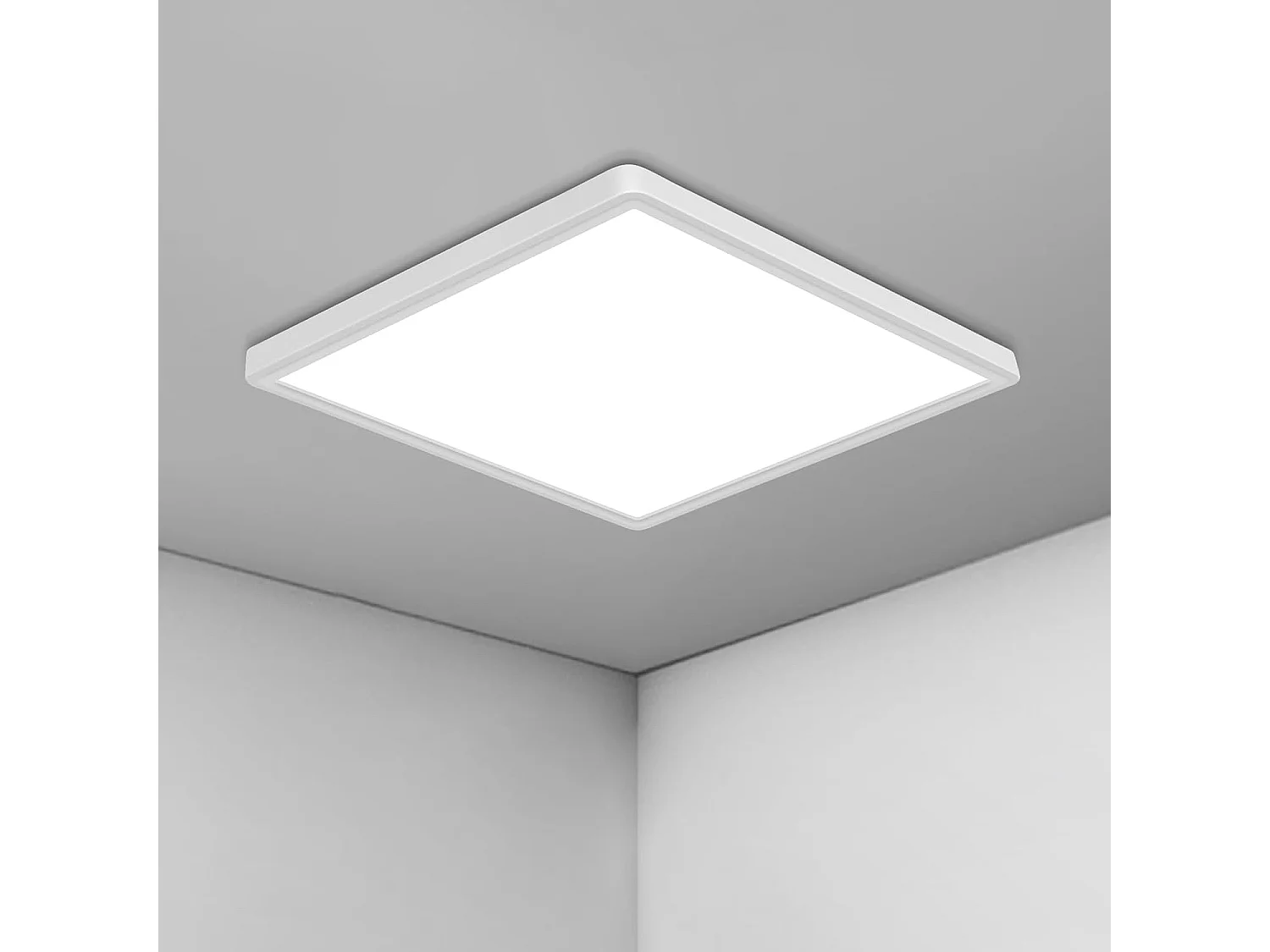 Plafonnier LED 36W, Lampe Plafond Carré Ultra-Mince 30CM IP44, Plafonnier Moderne 3240LM 6500K Blanche Froide pour Salle de Bain Salon Chambre Cuisine Balcon