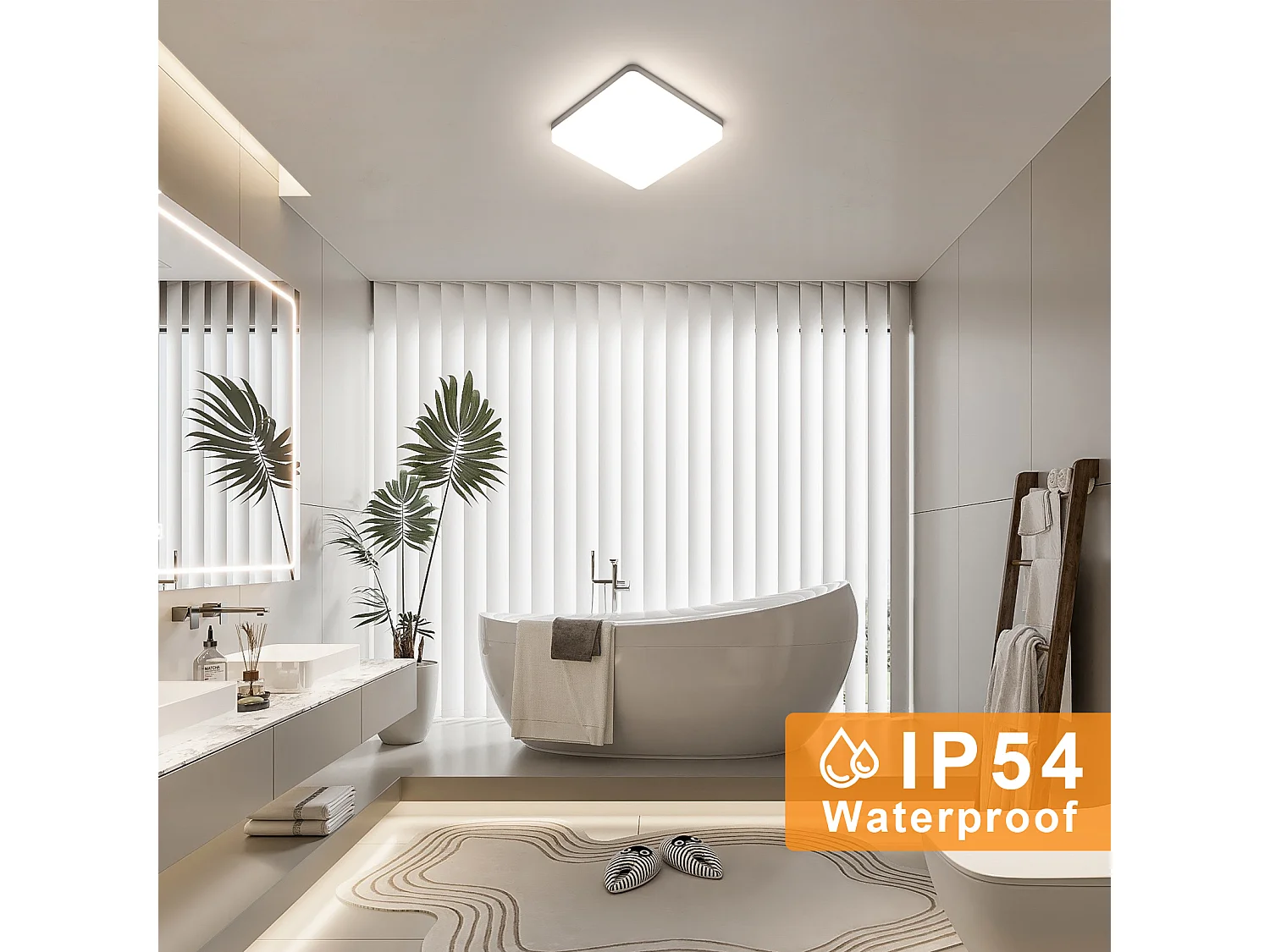 Plafonnier LED Ultra-mince 36W, 3000LM, Blanc Naturel 4000K, Plafonnier Moderne pour Salon, Chambre, Cuisine