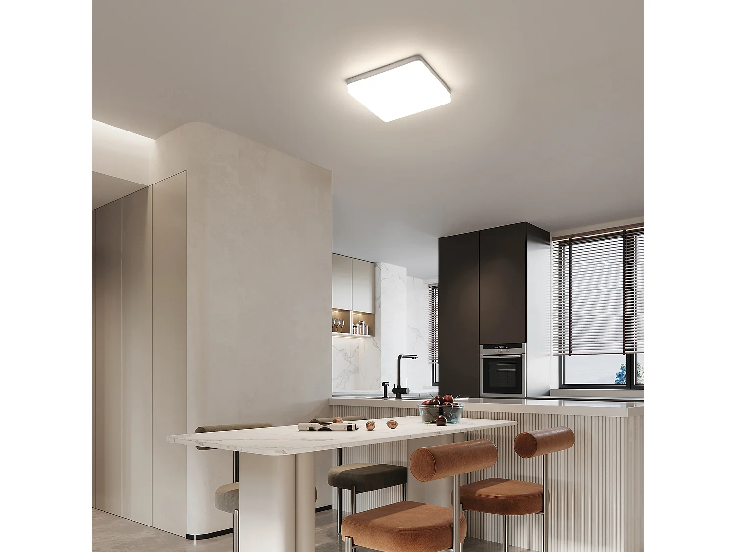 Plafonnier LED Ultra-mince 36W, 3000LM, Blanc Naturel 4000K, Plafonnier Moderne pour Salon, Chambre, Cuisine