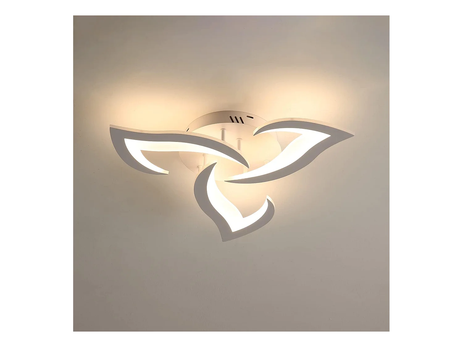 Plafonnier LED, 36W 3060LM Luminaire Plafonnier Moderne, Dia 58cm Acrylique Lampe de Plafond LED 3 lumières pour Salon Chambre Cuisine