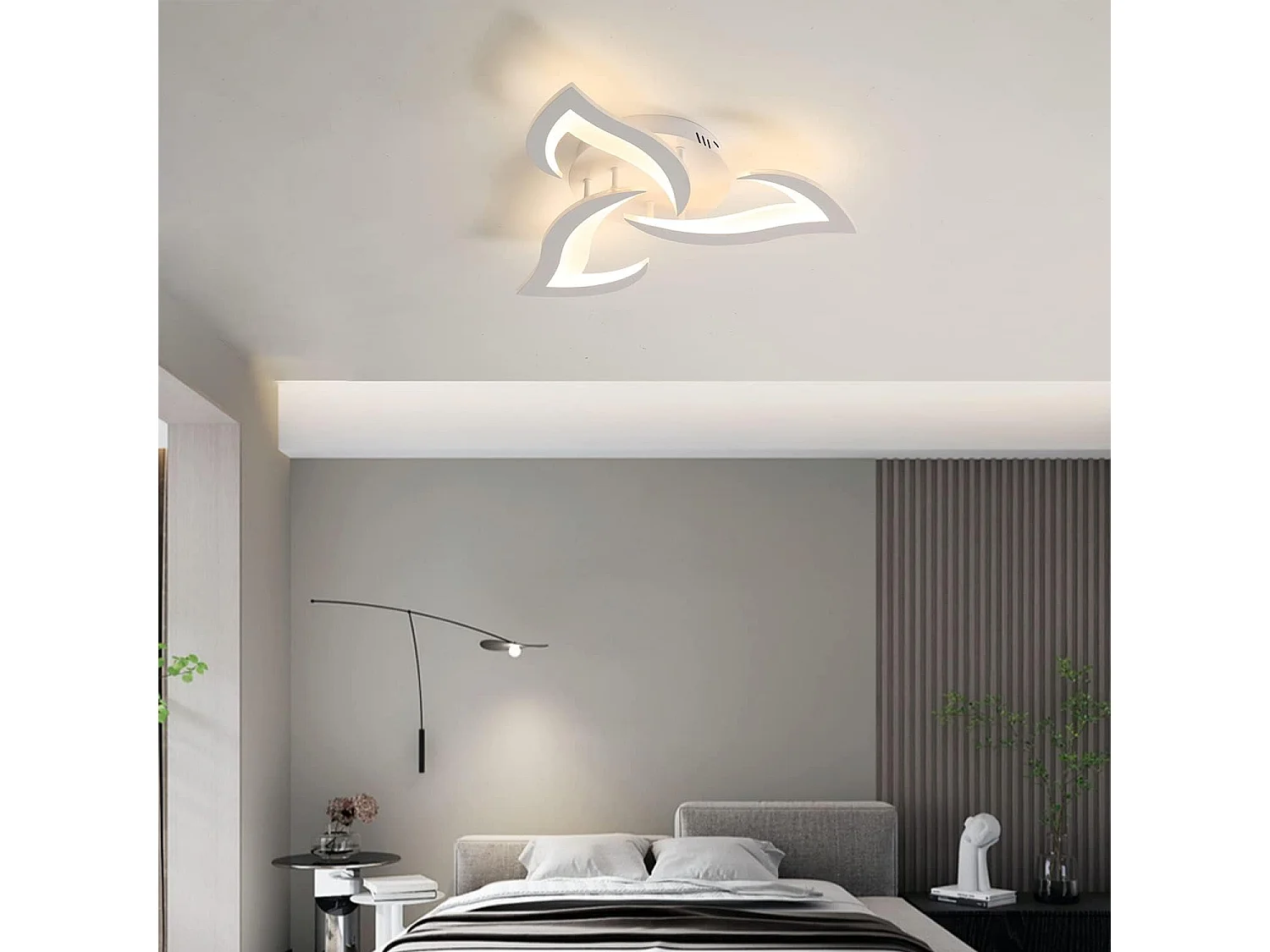 Plafonnier LED, 36W 3060LM Luminaire Plafonnier Moderne, Dia 58cm Acrylique Lampe de Plafond LED 3 lumières pour Salon Chambre Cuisine