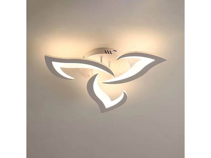 Plafonnier LED, 36W 3060LM Luminaire Plafonnier Moderne, Dia 58cm Acrylique Lampe de Plafond LED 3 lumières pour Salon Chambre Cuisine