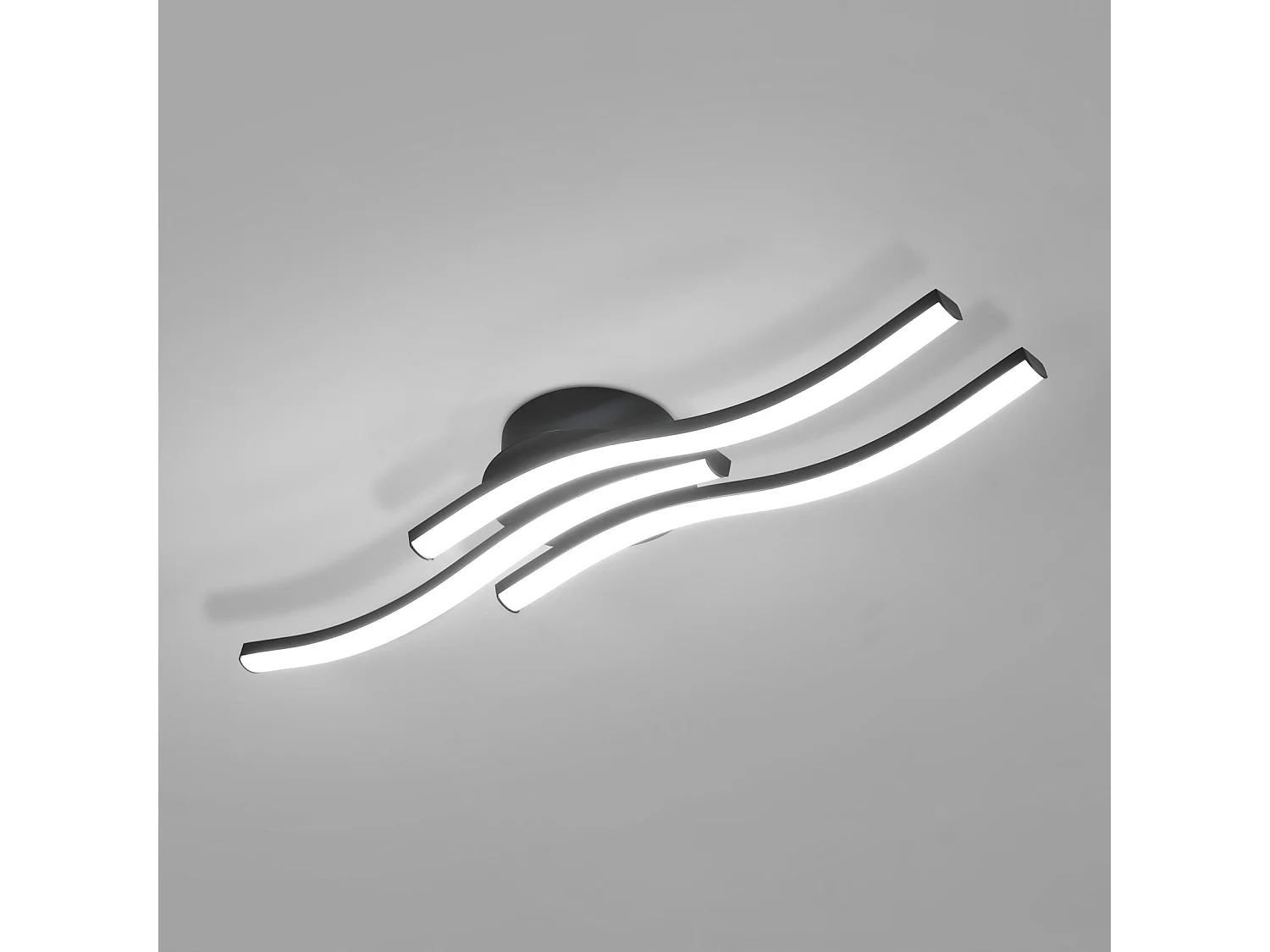 Plafonniers LED, 3 Parallèles Noires, 6500K Lumière Blanche Froide, 52*12 CM, pour Chambre Salon