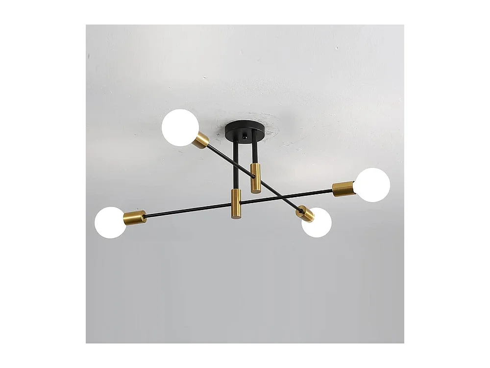 Lustres Luminaire Industriel , Spoutnik  Plafonnier , Ø72cm 4 Lampes Lumière Plafond en Metal pour Salon Chambre Cuisine, E27 Base, Sans Ampoule
