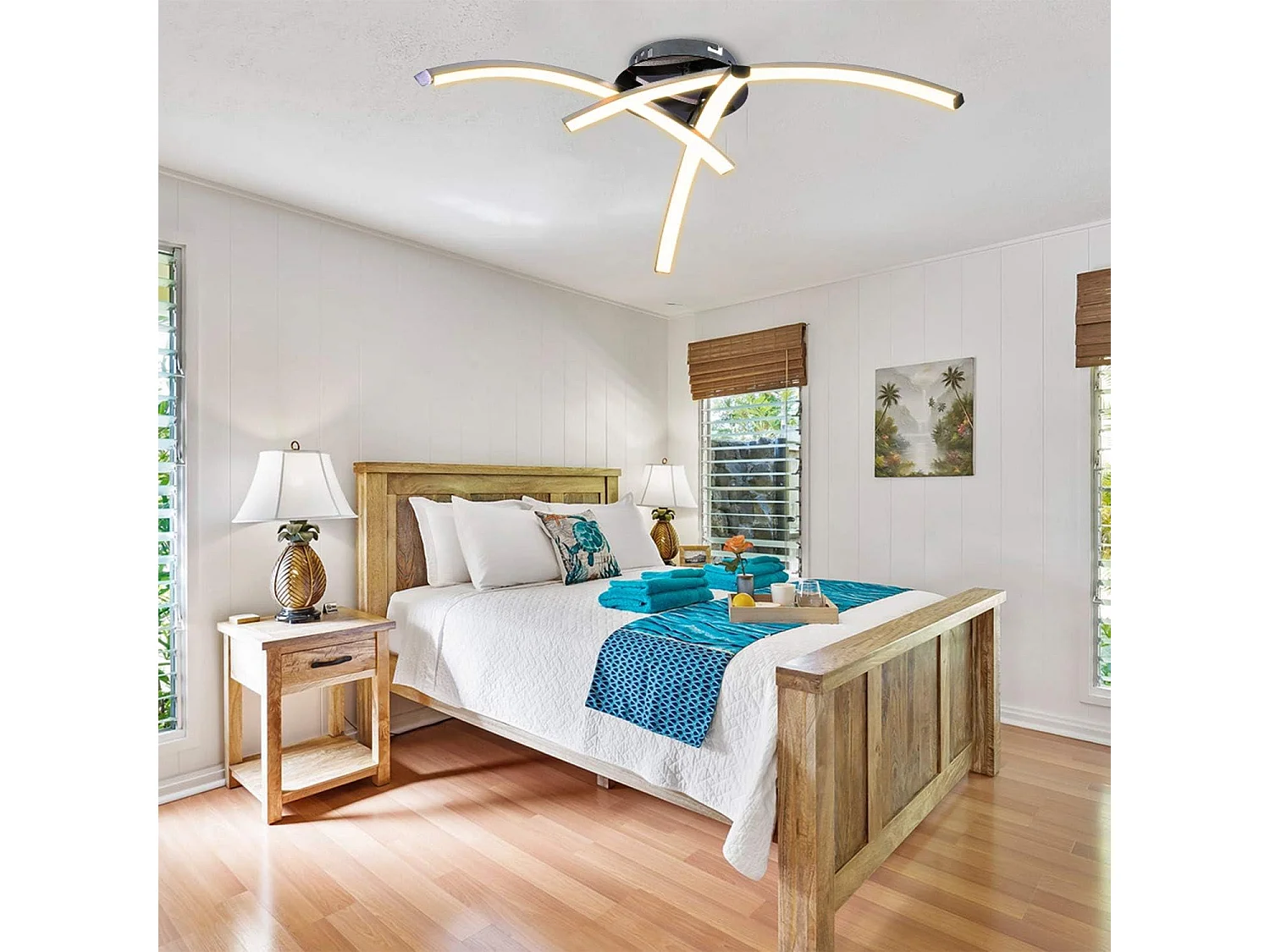 Plafonnier à LED, vision à 3 branches, lumière chaude 18 W, plafonnier de cuisine, salon, chambre à coucher, moderne, lampe à suspension moderne