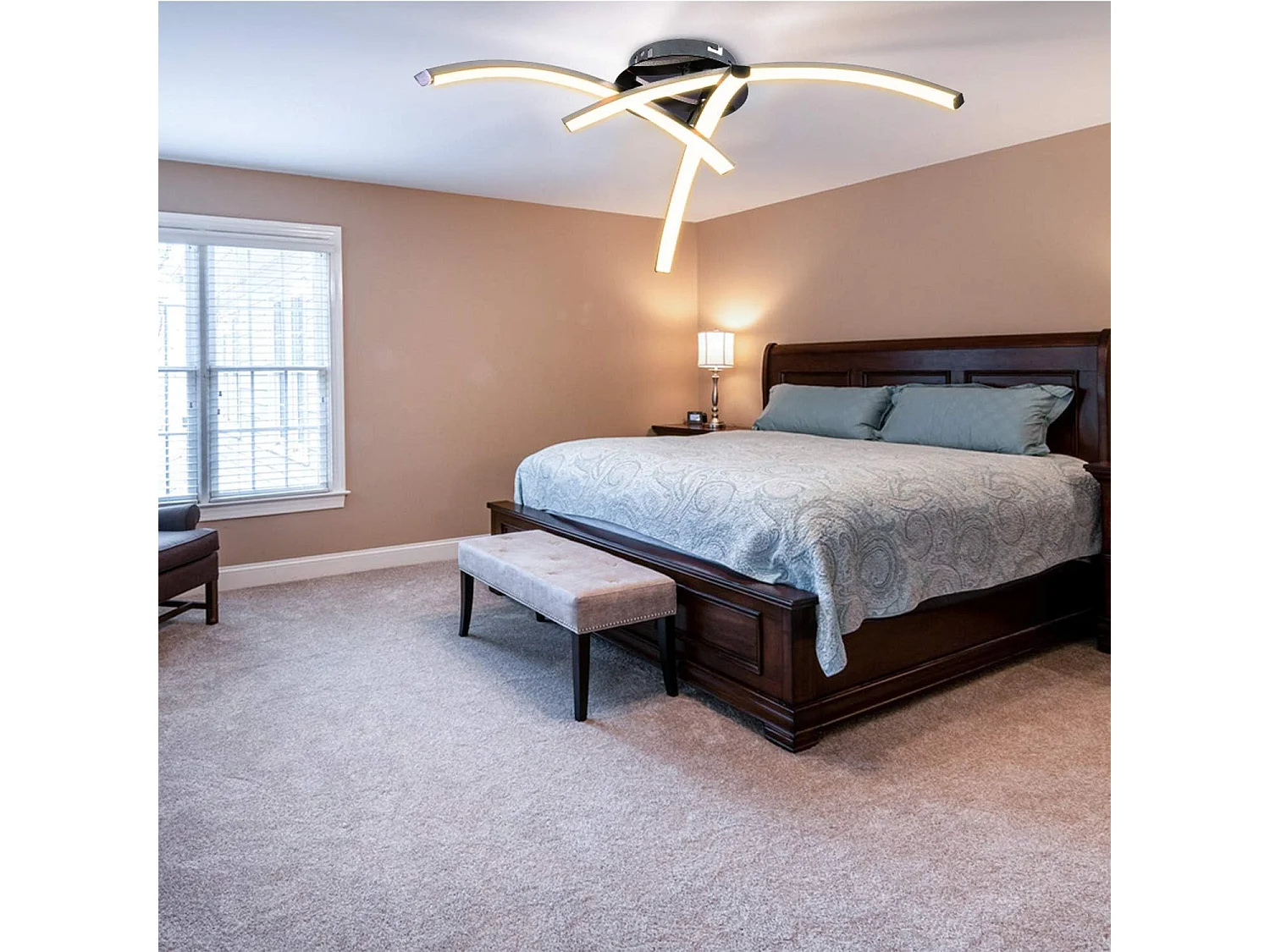 Plafonnier à LED, vision à 3 branches, lumière chaude 18 W, plafonnier de cuisine, salon, chambre à coucher, moderne, lampe à suspension moderne