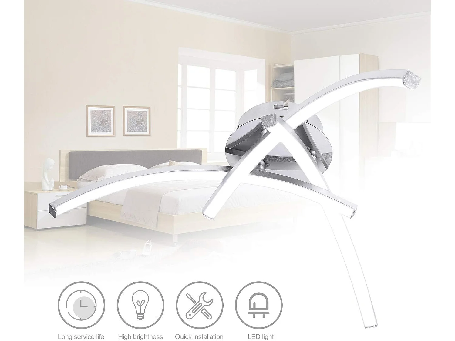 Plafonnier à LED, vision à 3 branches, lumière chaude 18 W, plafonnier de cuisine, salon, chambre à coucher, moderne, lampe à suspension moderne