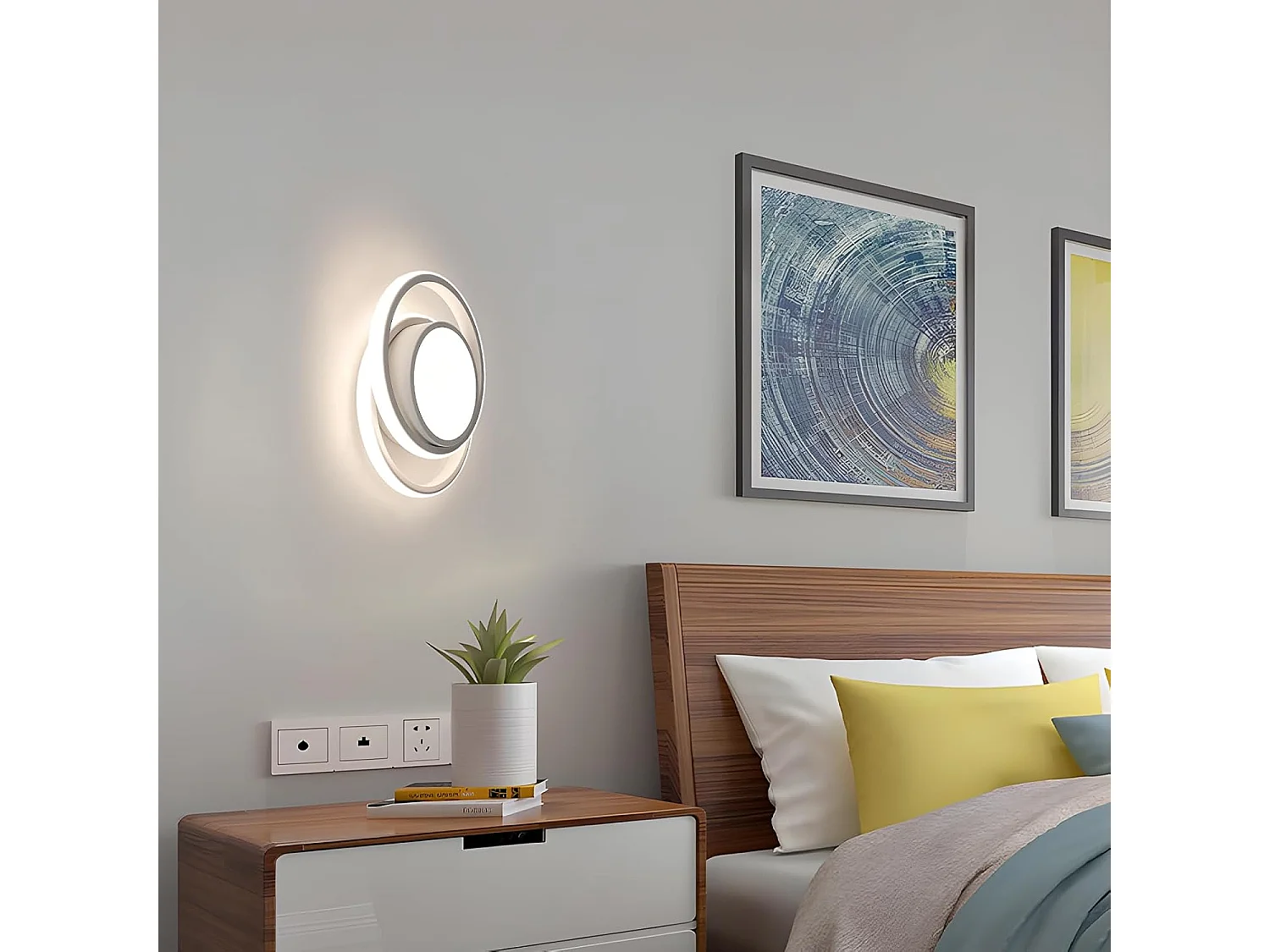 2 pièces Plafonnier LED, Rond Lampe de plafond 32W 2350lm, Moderne Luminaire Plafonnier pour Couloir Coucher Salle,Lumière Naturelle 4500K, Diamètre 28cm