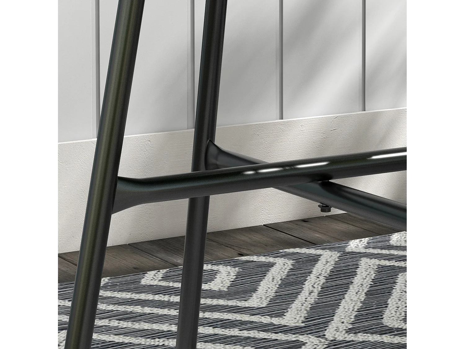 Mesa Auxiliar Redonda de Vime Sintético com Vidro Temperado para Exteriores - 50 cm Cinza Claro e Preto