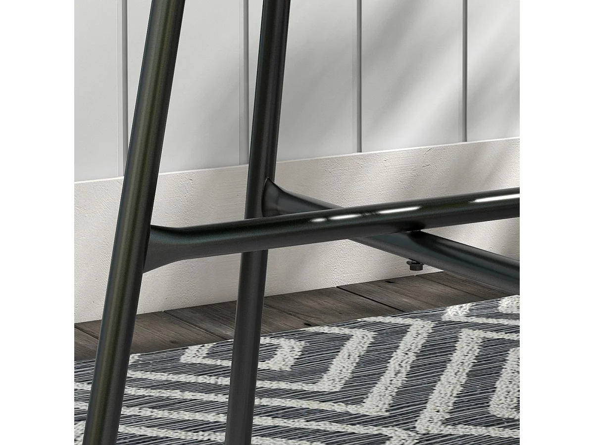 Mesa Auxiliar Redonda de Vime Sintético com Vidro Temperado para Exteriores - 50 cm Cinza Claro e Preto