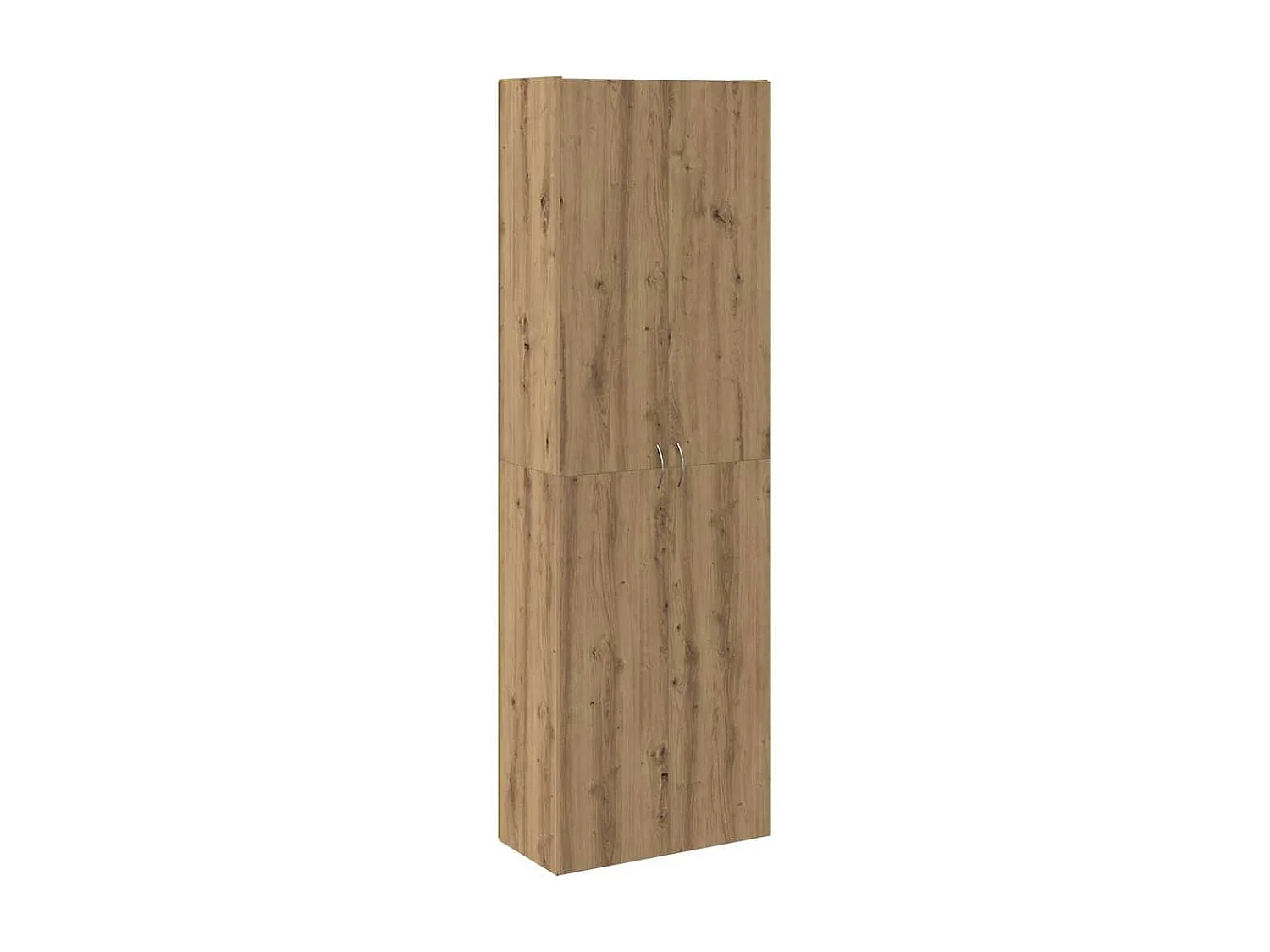 Hoge kast 60x32x190 cm bewerkt hout artisanaal eikenkleur