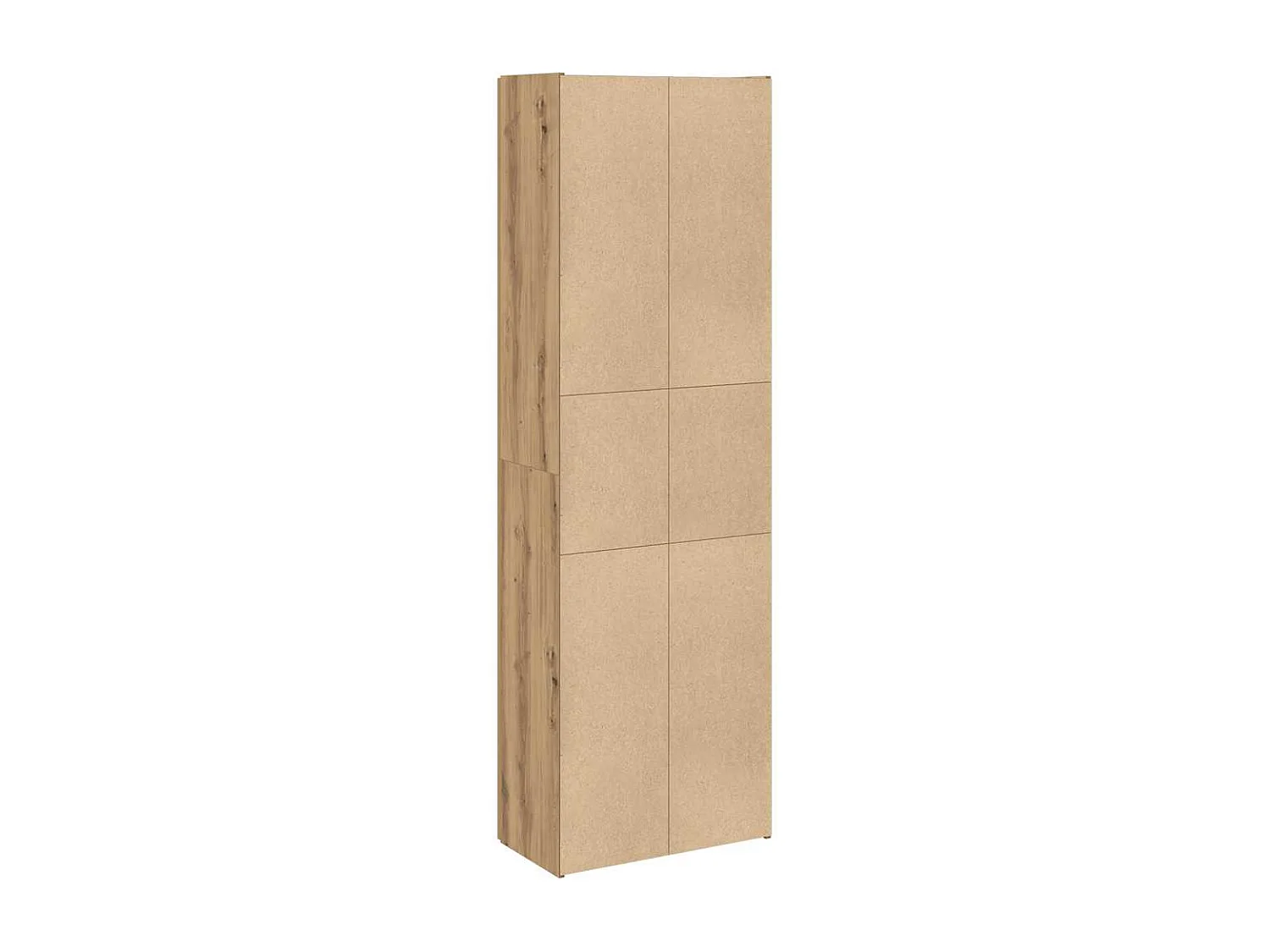 Hoge kast 60x32x190 cm bewerkt hout artisanaal eikenkleur