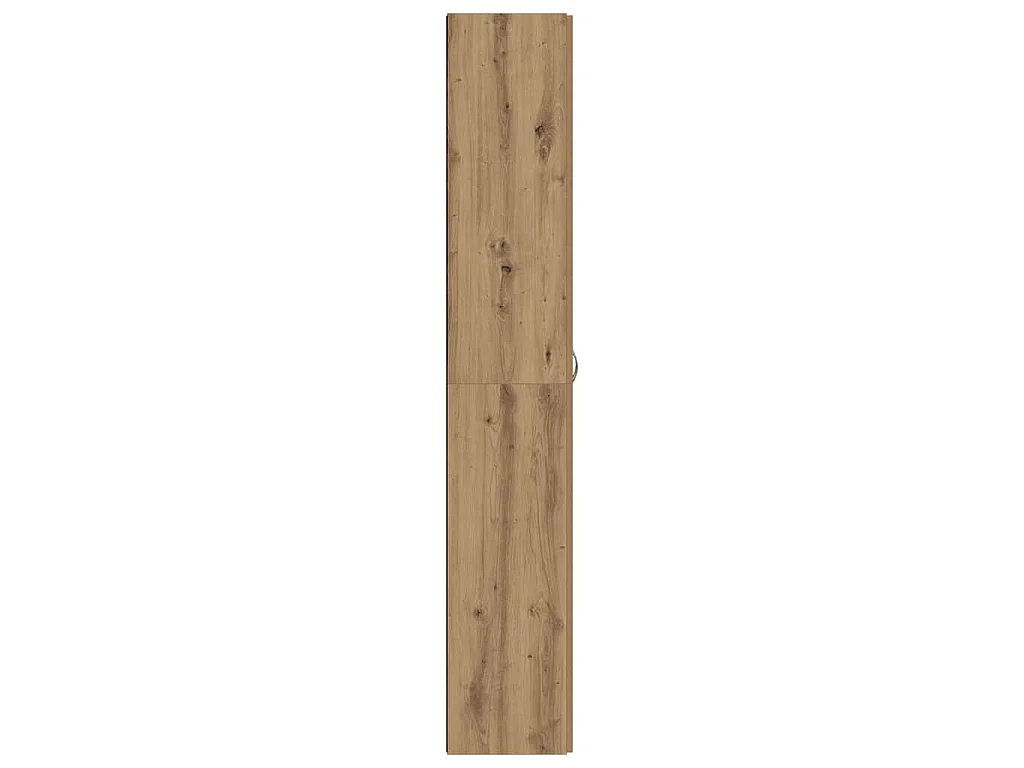 Hoge kast 60x32x190 cm bewerkt hout artisanaal eikenkleur