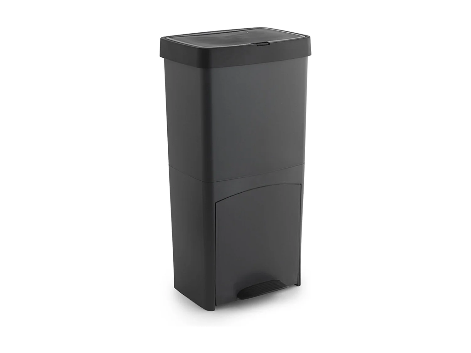 Poubelle de tri sélectif à pédale, poubelle de recyclage – 3 compartiments coloris noir, 70 L - Longueur 39 x Profondeur 30 x Hauteur 76 cm