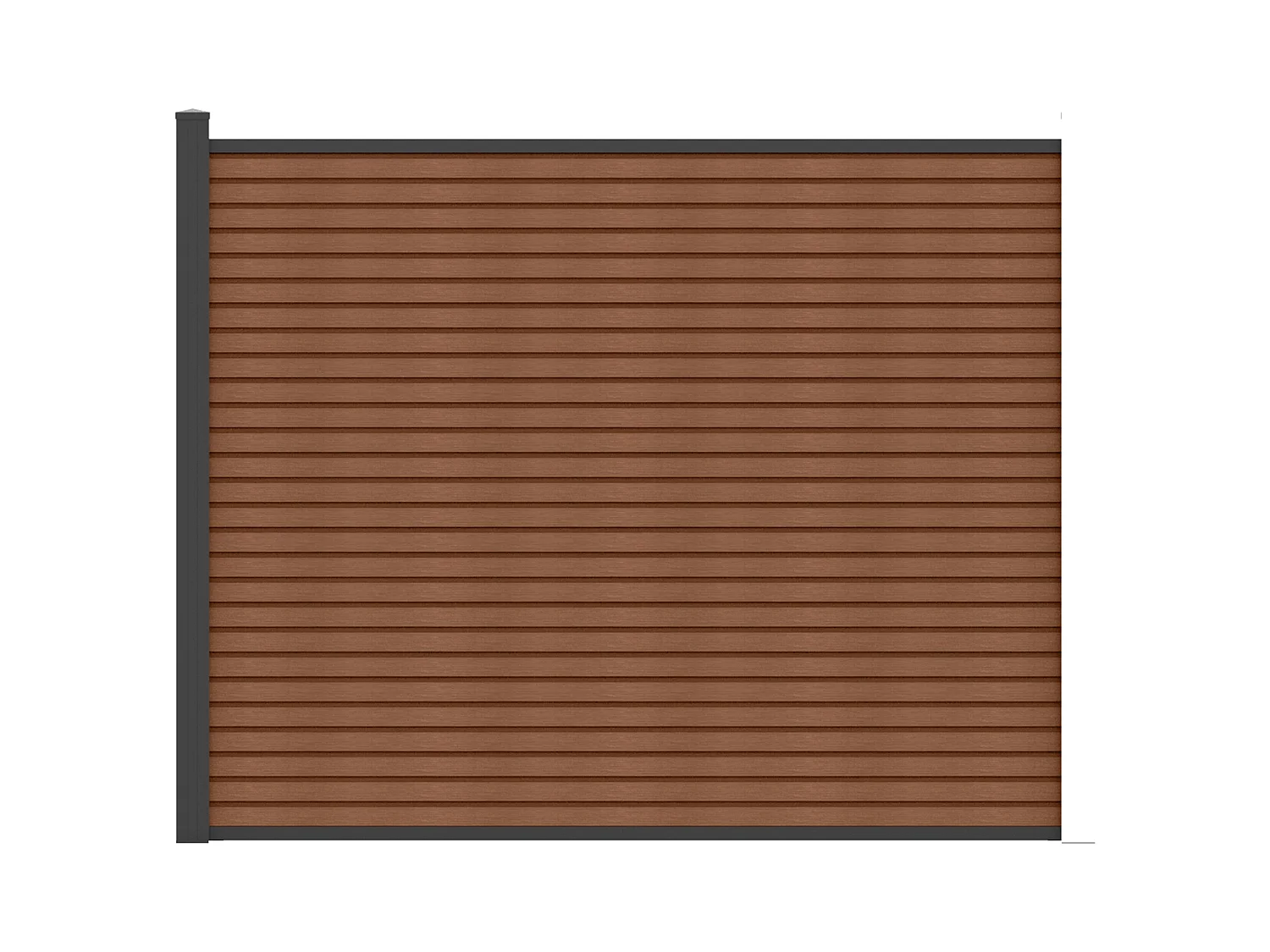 Ogrodzenie naziemne imitacja drewna wys. 148 cm - Zestaw 9 listew z kompozytu koekstrudowanego + 1 antracytowy słupek - PALIZO