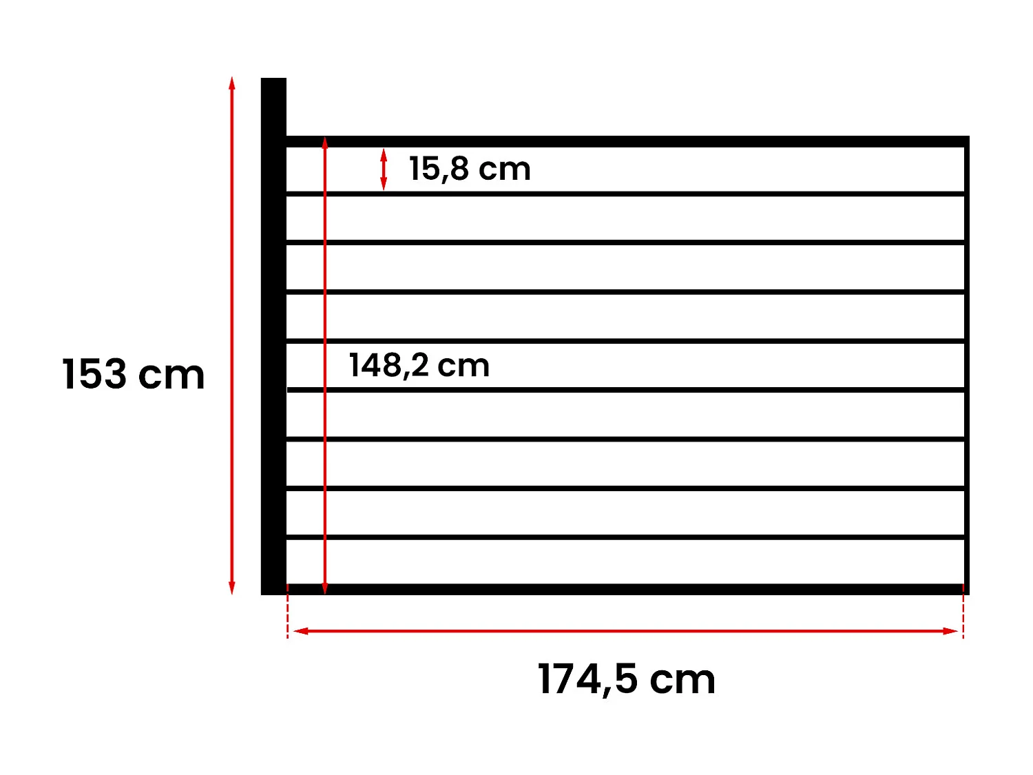Clôture à poser effet bois H148 cm - Kit de 9 lames en composite co-extrudé + 1 poteau anthracite - PALIZO