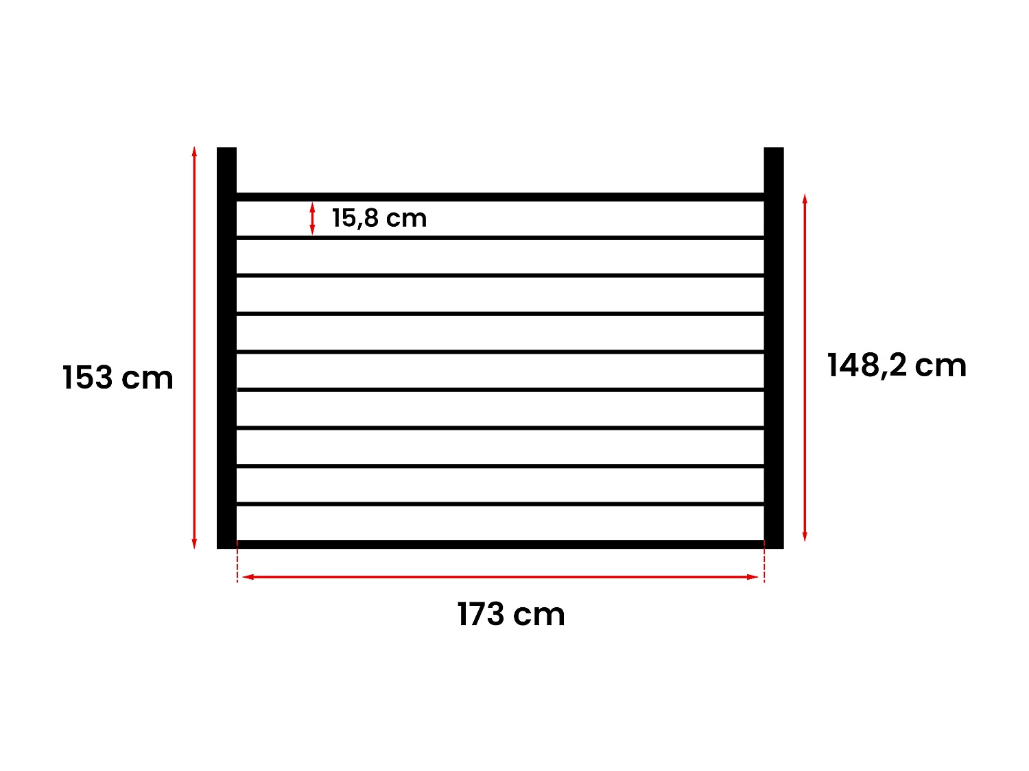 Ogrodzenie naziemne imitacja drewna wys. 148 cm - Zestaw 9 listew z kompozytu koekstrudowanego + 2 antracytowe słupki - PALIZO