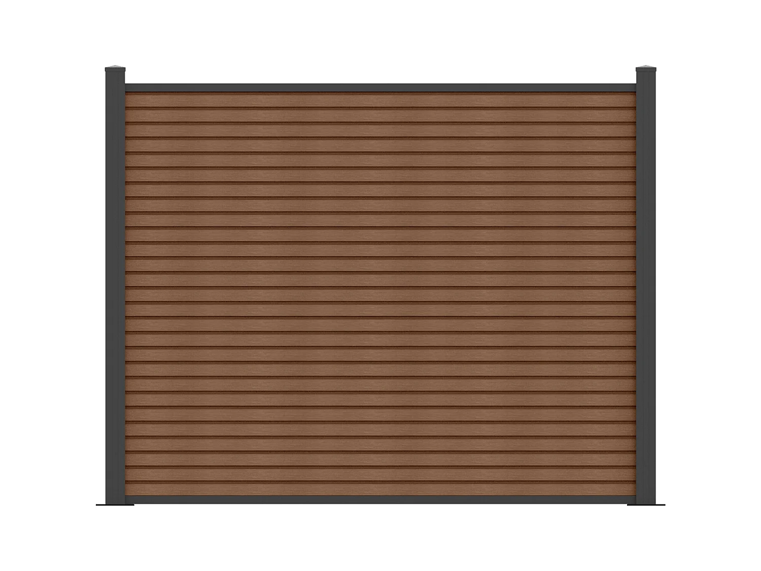 Sichtschutzzaun zum Aufstellen - Holz-Optik - 148 cm - Set aus 9 coextrudierten Verbundstofflamellen + 2 anthrazitfarbene Pfosten - PALIZO