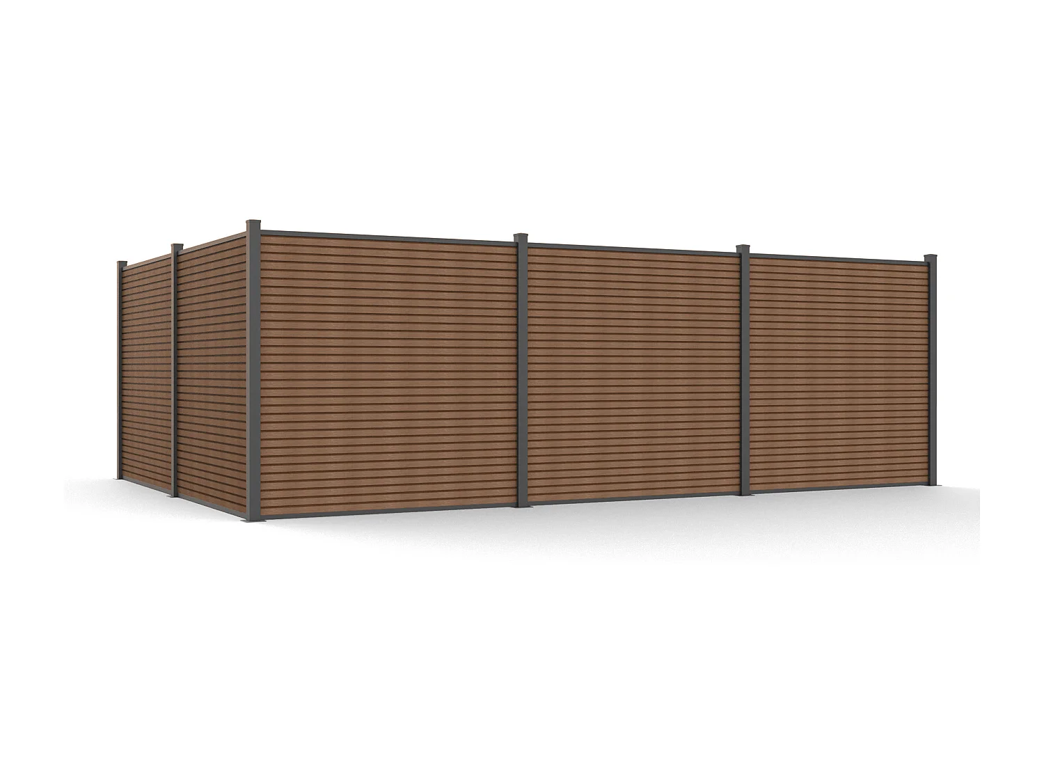 Clôture à poser effet bois  H179 cm - Kit de 11 lames en composite co-extrudé + 1 poteau anthracite - PALIZO