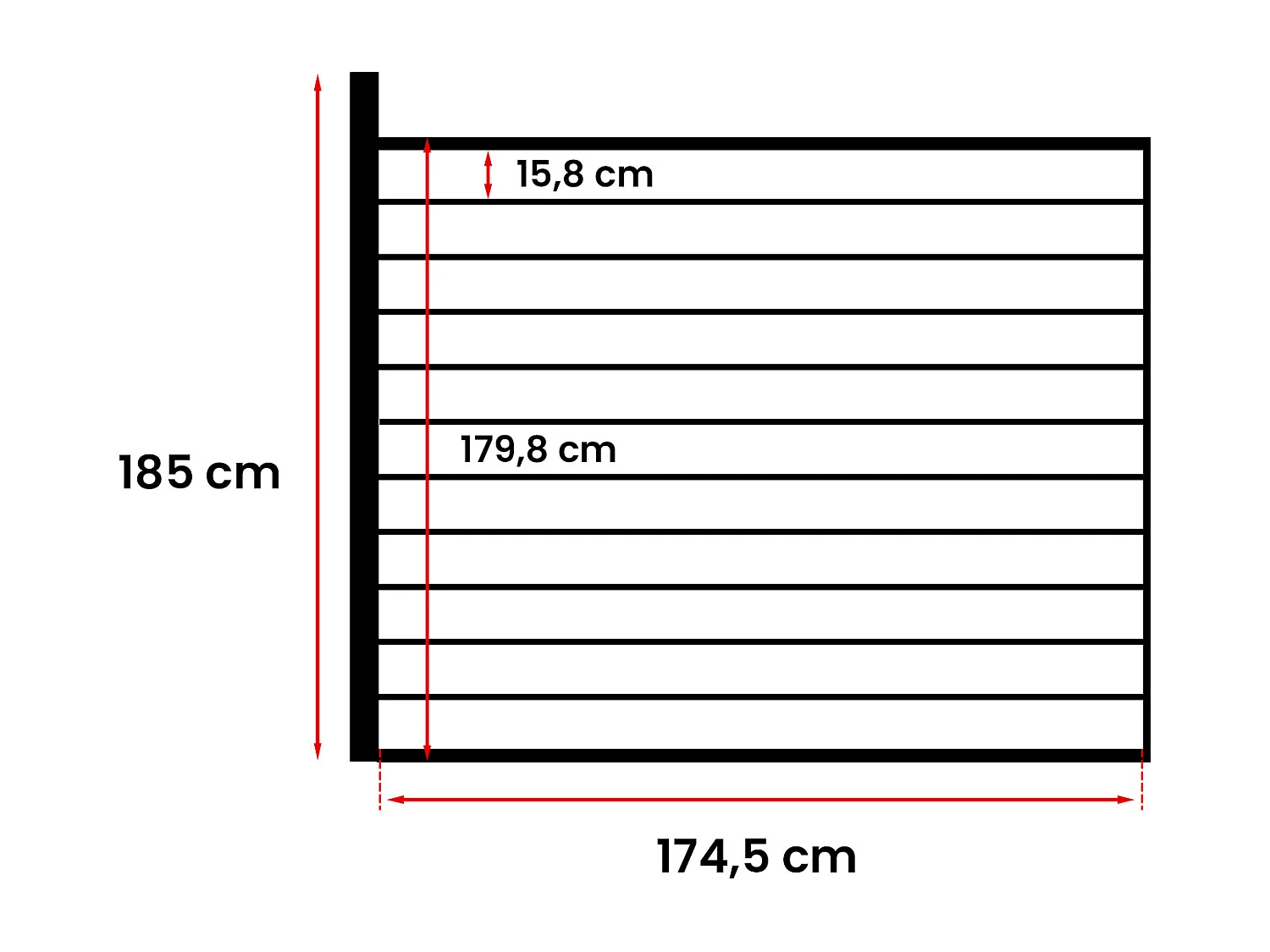 Clôture à poser effet bois  H179 cm - Kit de 11 lames en composite co-extrudé + 1 poteau anthracite - PALIZO