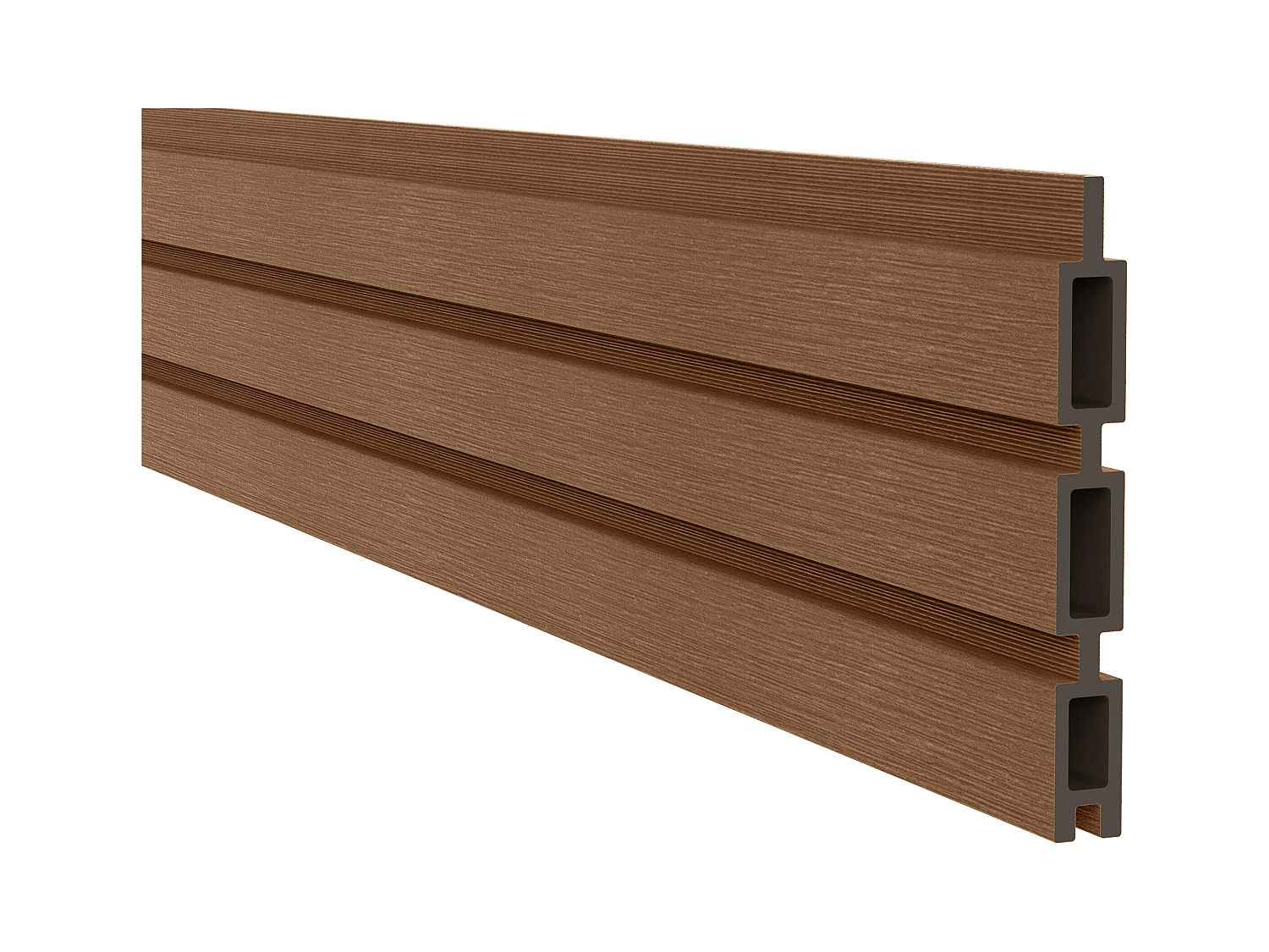 Hek voor opbouw met houtlook H179 cm - Set van 11 latten in gecoëxtrudeerd composiet + 2 donkergrijze palen - PALIZO