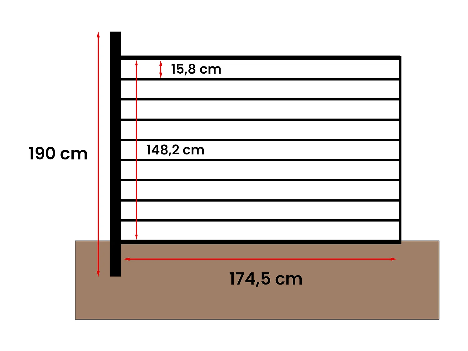 Recinzione interrare effetto Legno H148 cm Set di 9 lamine composito coestruso + 1 montante Antracite - PALIZO