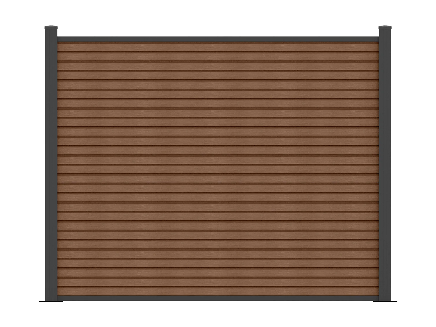 Sichtschutzzaun zum Einsenken - Holz-Optik - 148 cm - Set aus 9 coextrudierten Verbundstofflamellen + 2 anthrazitfarbene Pfosten - PALIZO