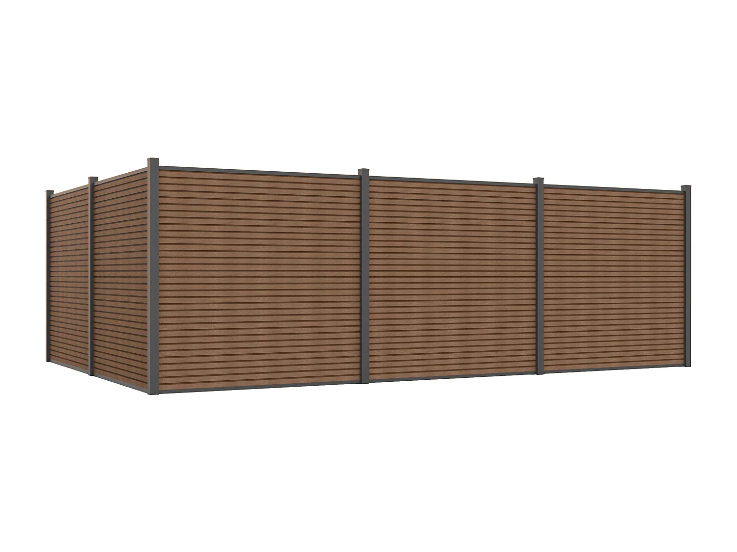 Clôture à enterrer effet bois  H179 cm - Kit de 11 lames en composite co-extrudé + 1 poteau anthracite - PALIZO