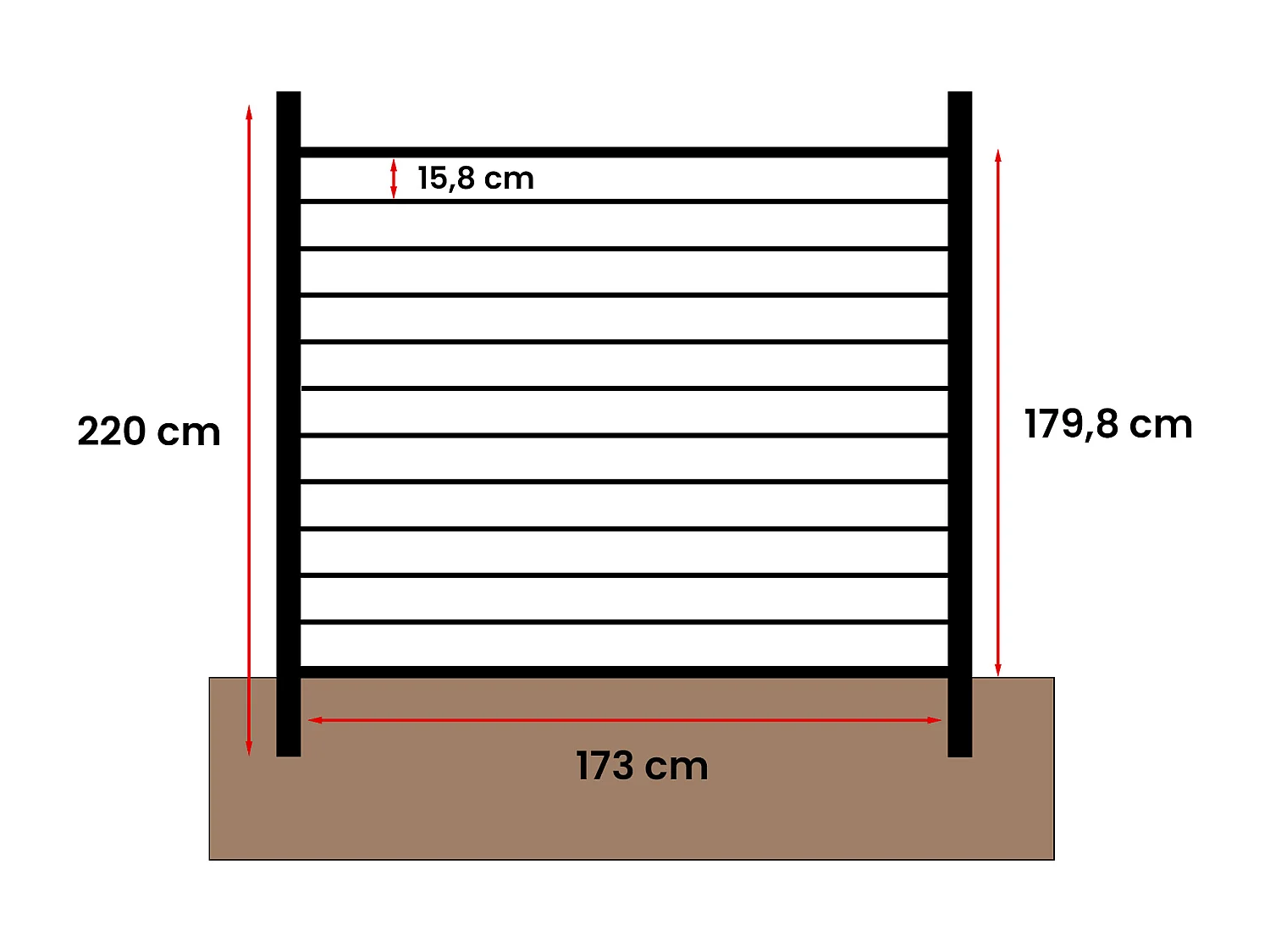 Recinzione interrare effetto Legno H179 cm Set di 11 lamine composito coestruso + 2 pali Antracite - PALIZO