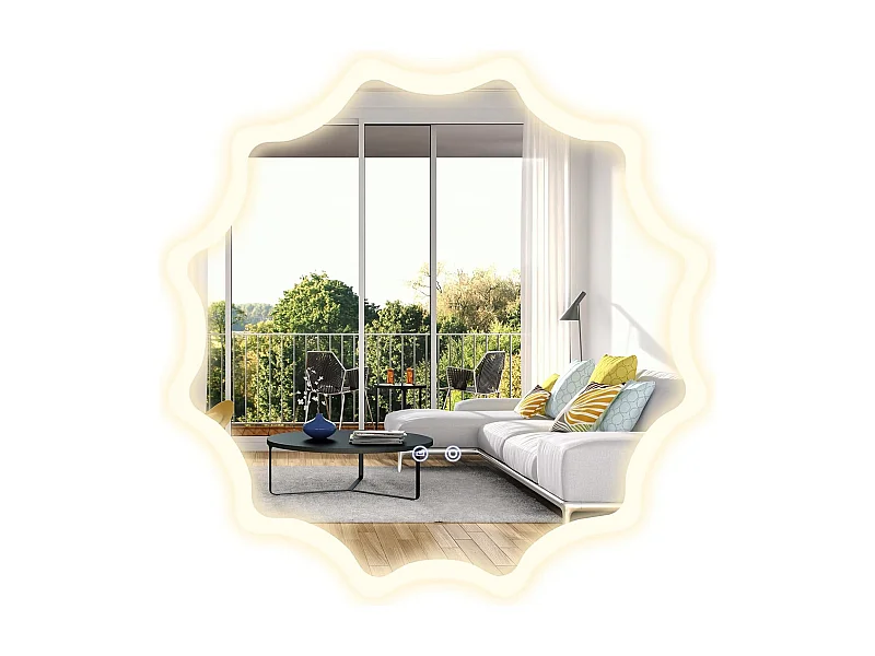 Miroir de salle de bain à led φ60 cm, 3 couleurs & luminosité réglable