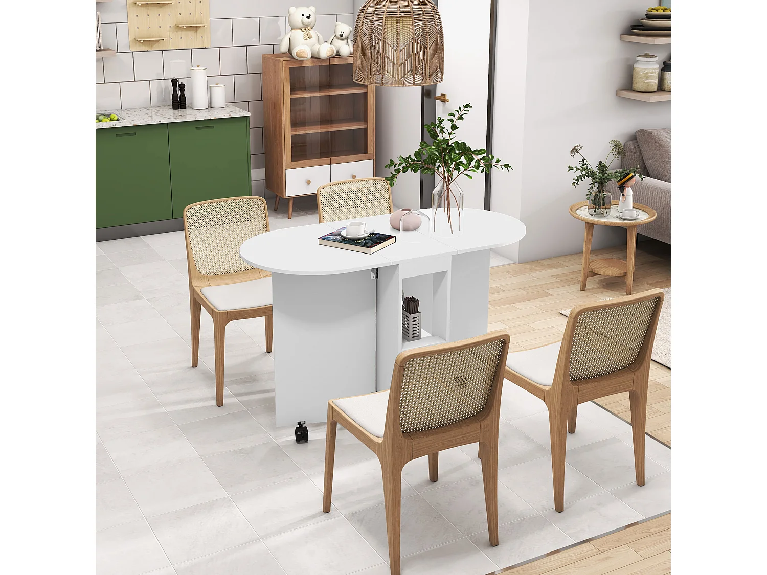 Mesa plegable cocina blanco 120x60x77 cm HOMCOM