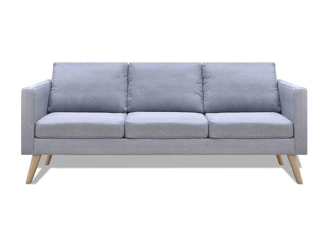 NETTLIFE Ensemble de canapés à 2 places et à 3 places Tissu Gris clair