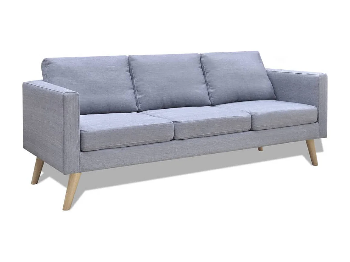 NETTLIFE Canapé à 3 places Tissu Gris clair