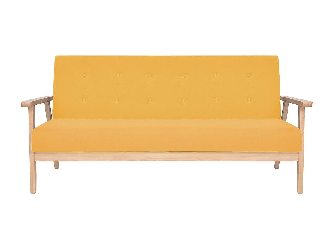 NETTLIFE Canapé à 3 places Tissu Jaune