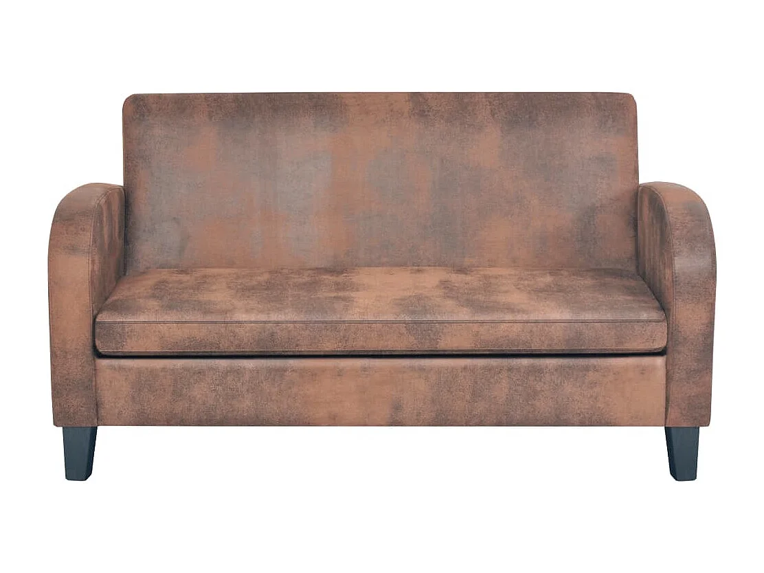 NETTLIFE Canapé à 2 places Daim synthétique Marron