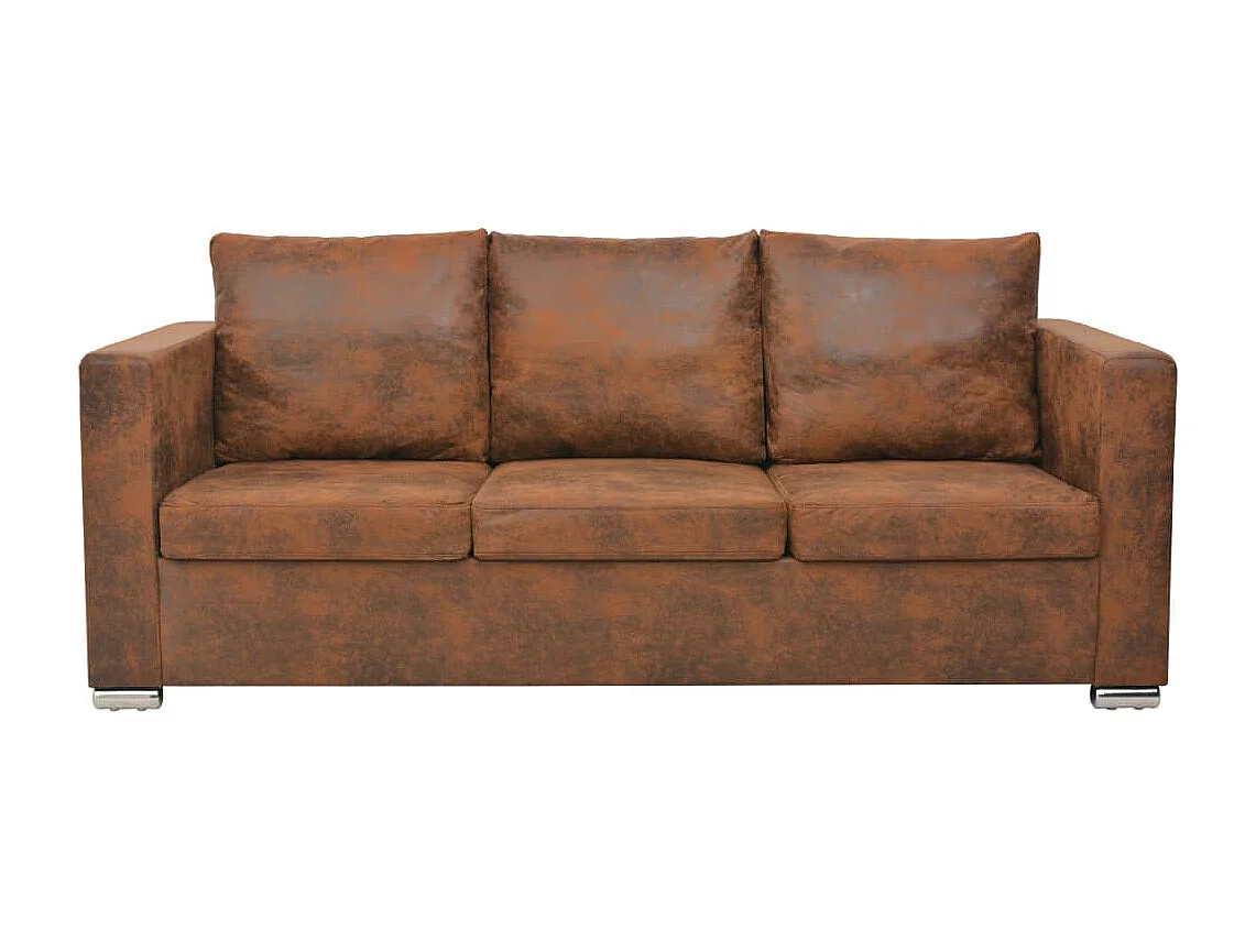 NETTLIFE Canapé à 3 places 191 x 73 x 82 cm Cuir daim artificiel