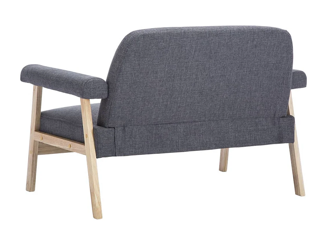 NETTLIFE Canapé à 2 places Tissu Gris foncé