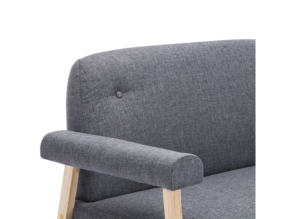 NETTLIFE Canapé à 2 places Tissu Gris foncé