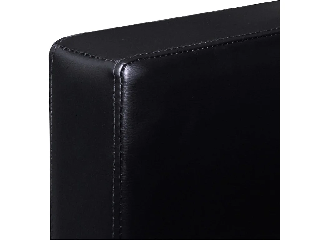 NETTLIFE Canapé sectionnel à 3 places Cuir synthétique Noir