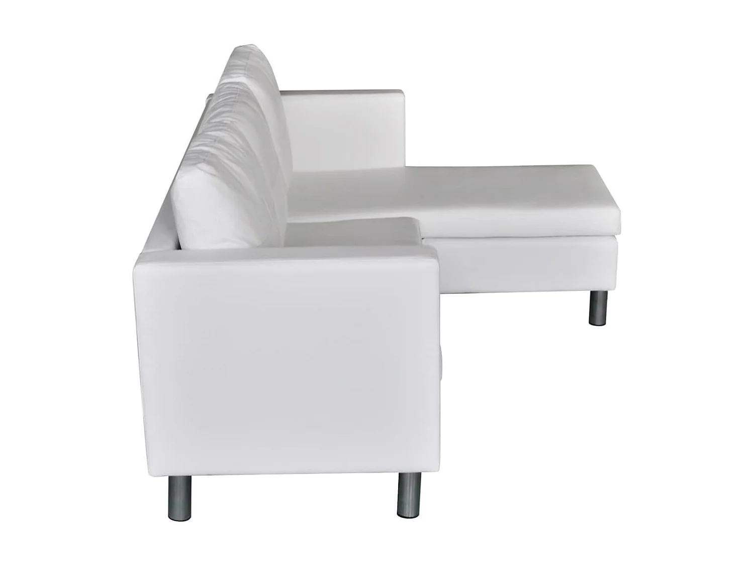 NETTLIFE Canapé sectionnel à 3 places cuir synthétique blanc