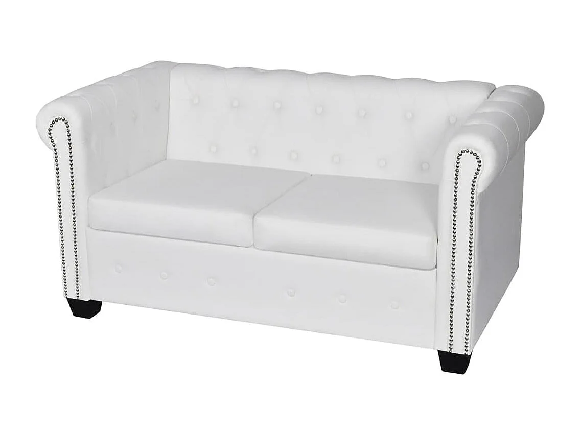 NETTLIFE Canapé Chesterfield à 2 places et à 3 places blanc