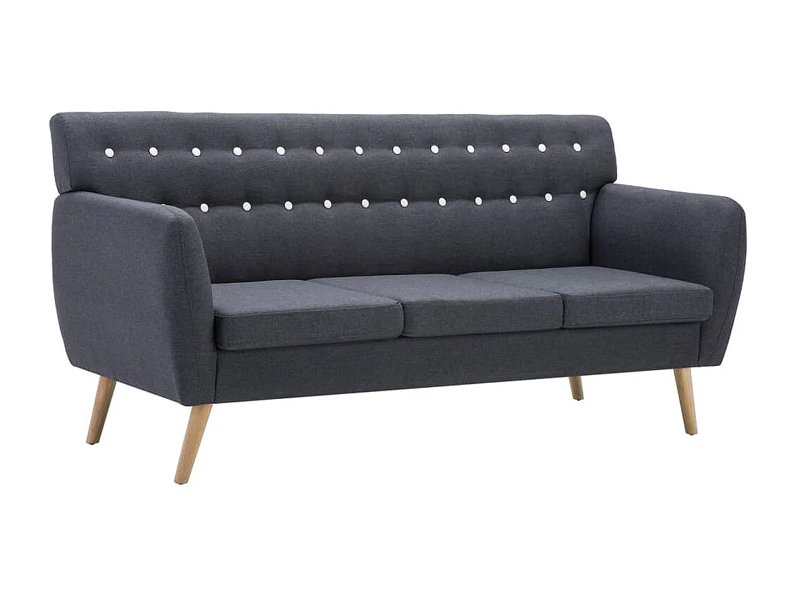 NETTLIFE Canapé à 3 places Revêtement en tissu 172x70x82 cm Gris foncé