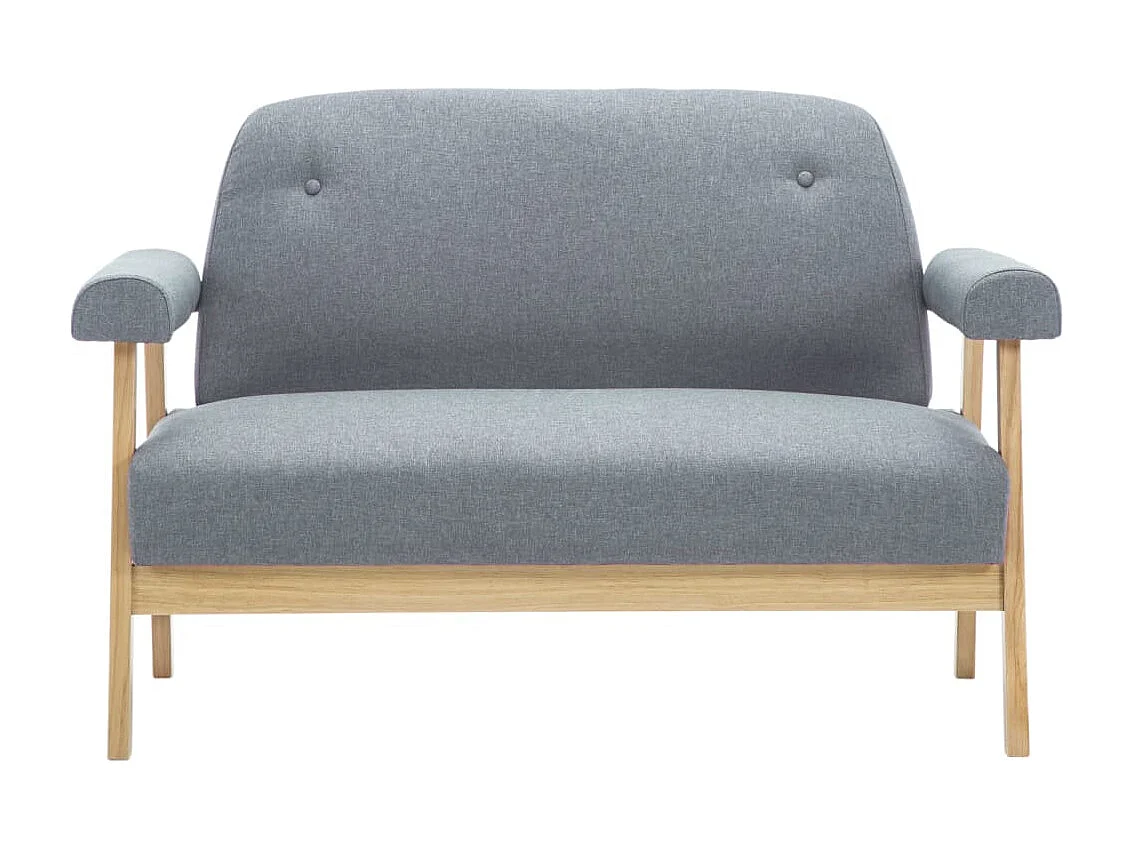 NETTLIFE Canapé à 2 places Tissu Gris clair