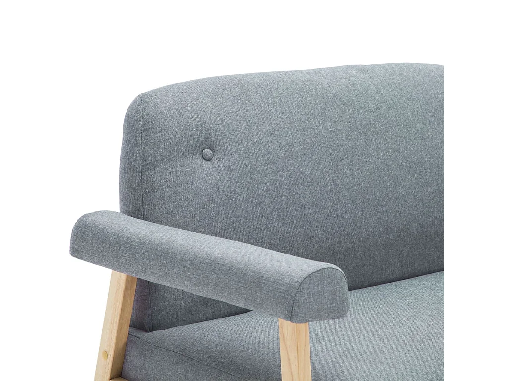 NETTLIFE Canapé à 2 places Tissu Gris clair