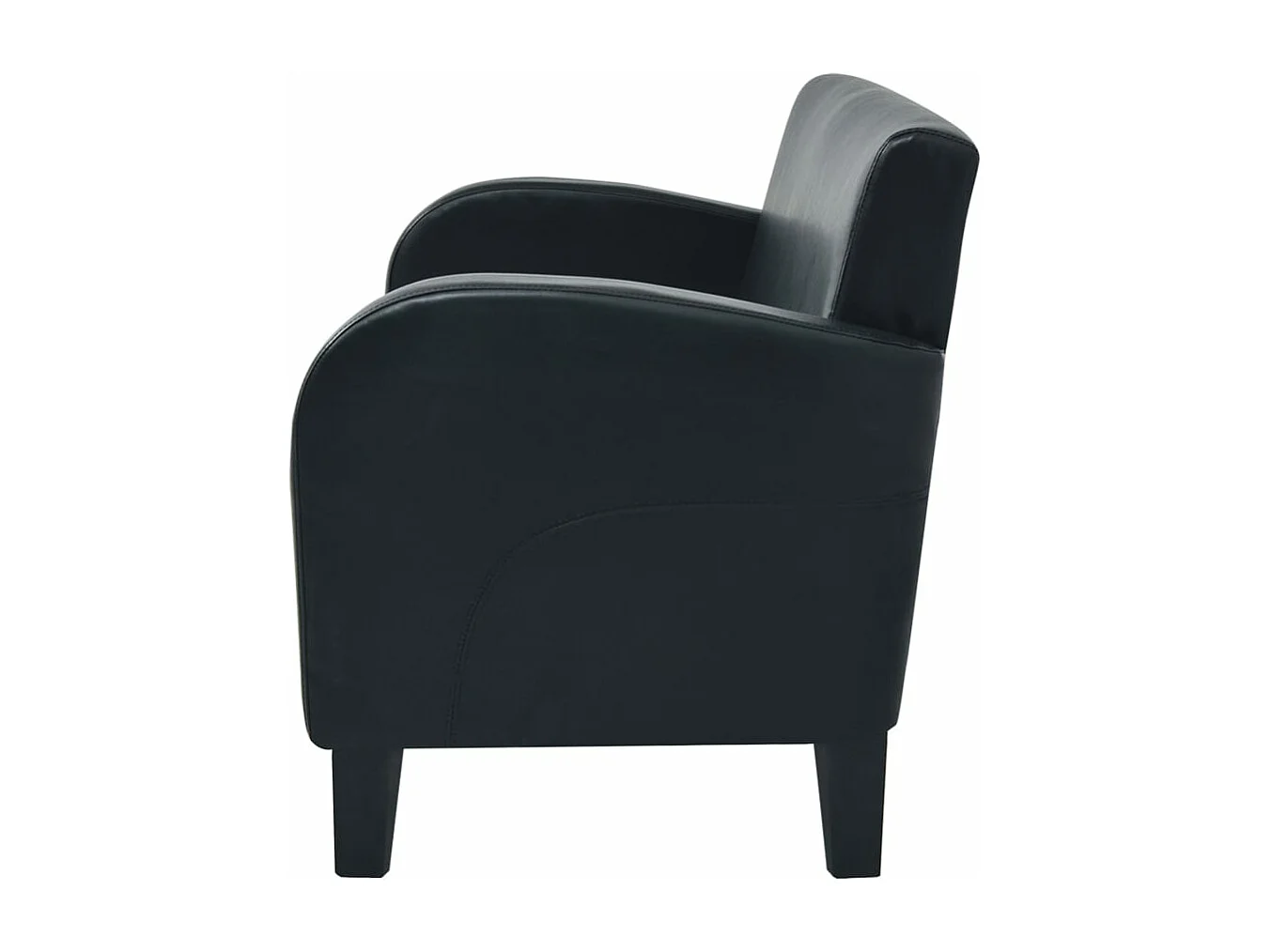 NETTLIFE Canapé à 2 places Cuir synthétique Noir