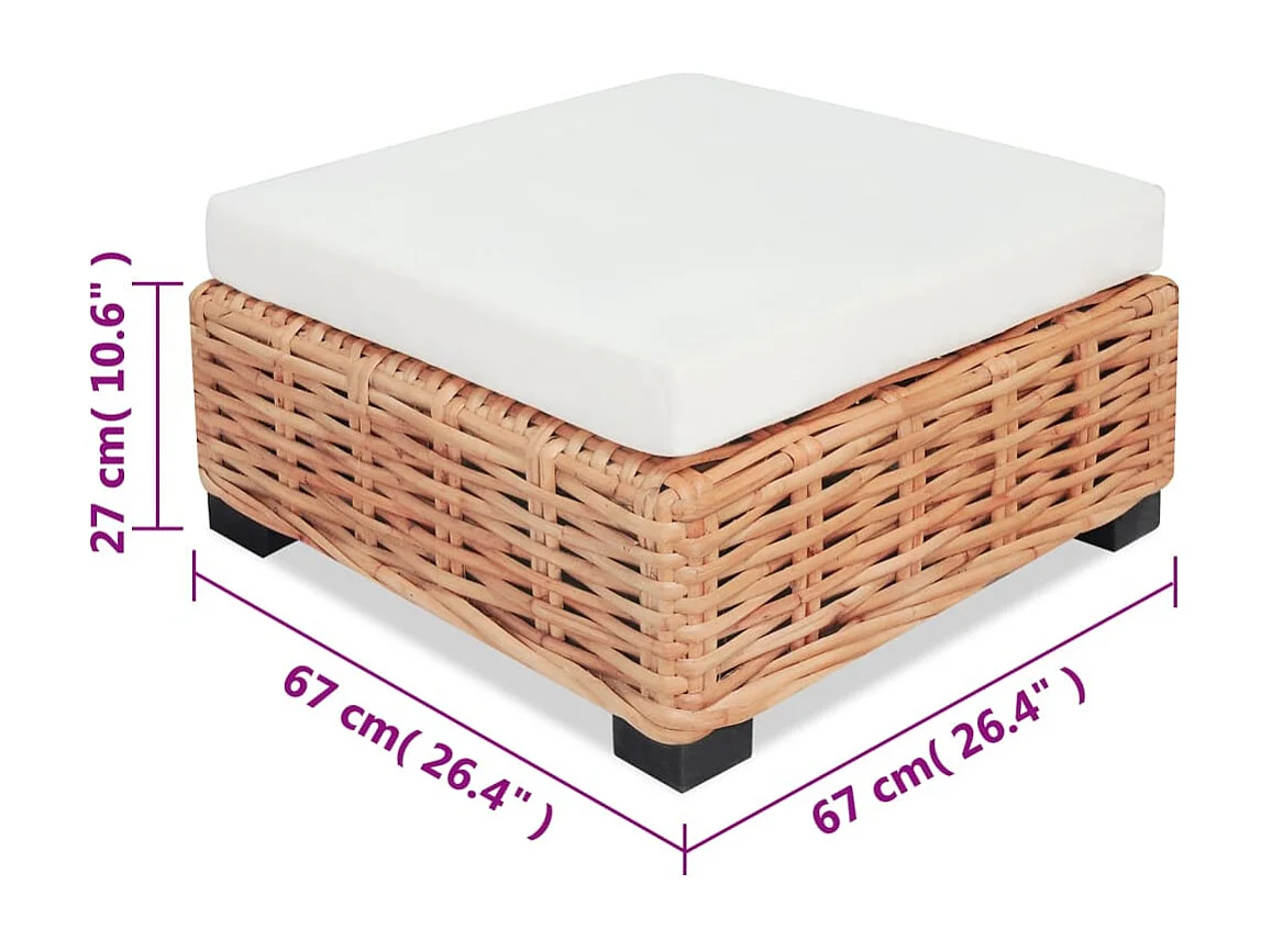 NETTLIFE Ensemble de canapés 16 pcs Rotin naturel