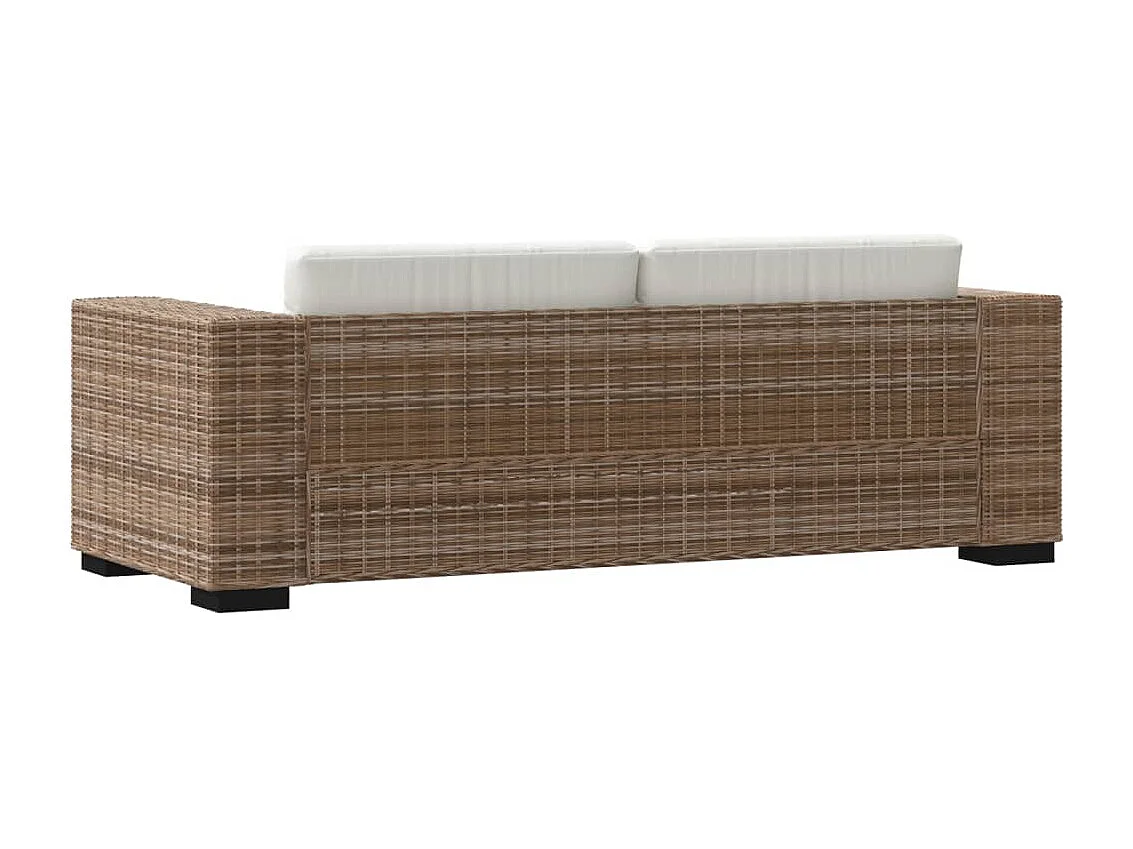 NETTLIFE Ensemble de canapé à 3 places 8 pièces Rotin véritable