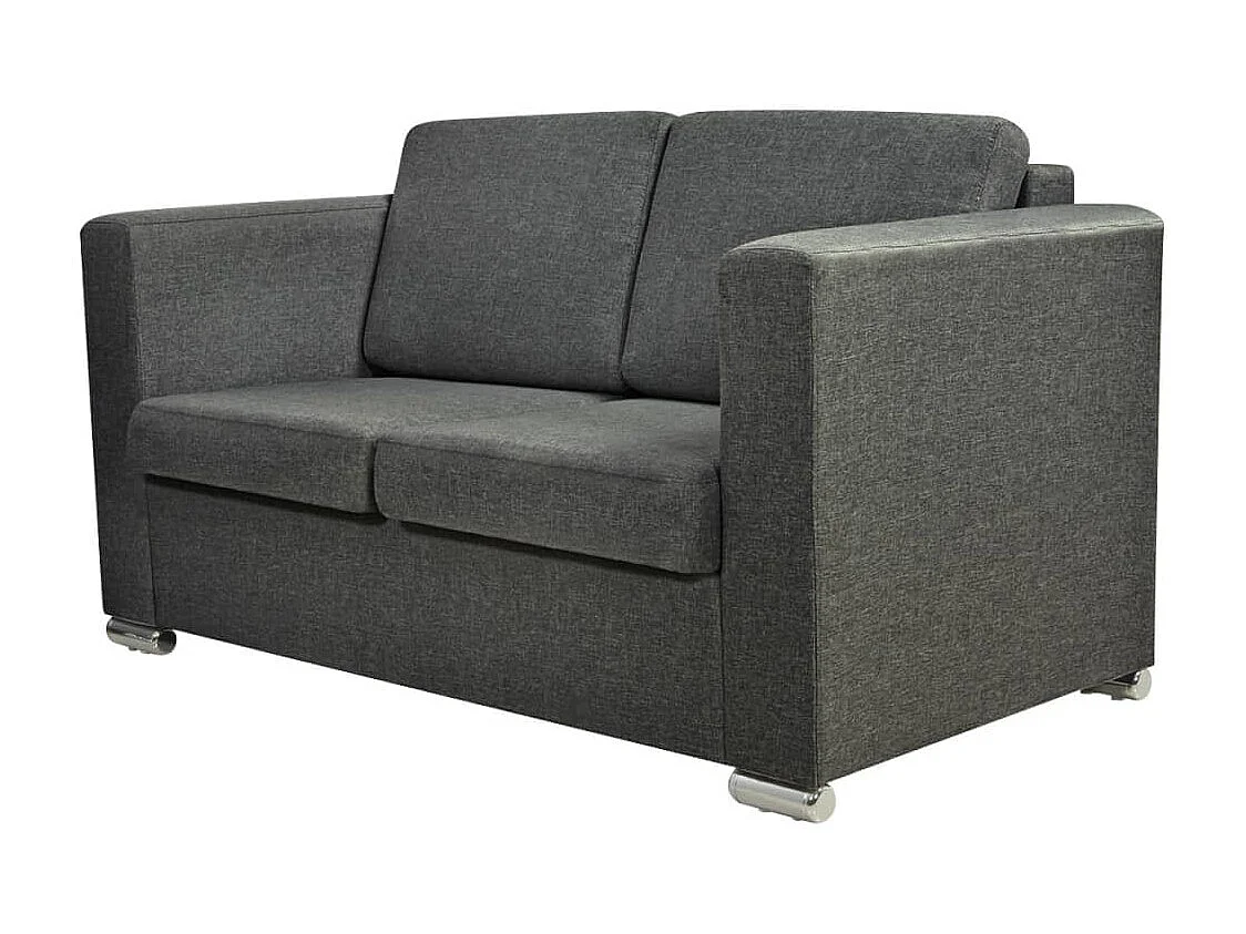 NETTLIFE Canapé à 2 places Tissu Gris foncé