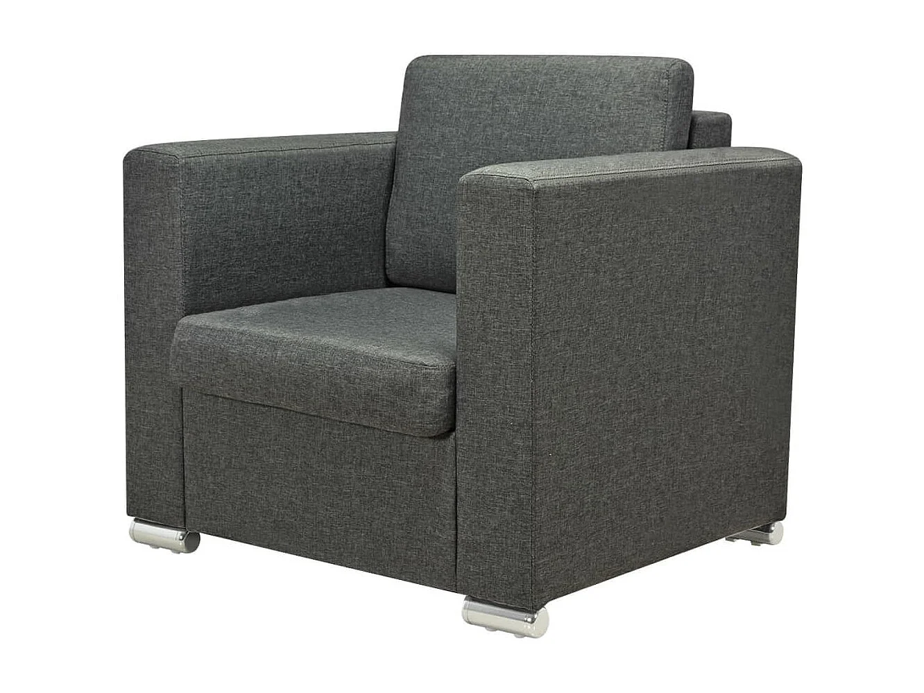 NETTLIFE Ensemble de canapés trois pièces Tissu Gris foncé